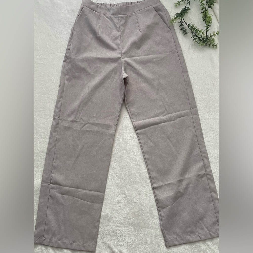 Elegant Tan Women's Straight Leg Pants